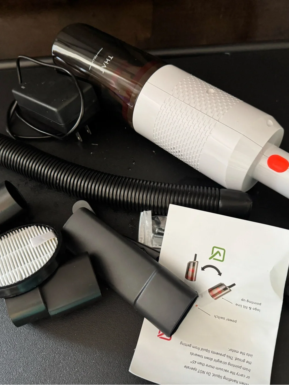 Portable Handheld Vacuum Cleaner - White/Smoky Brown